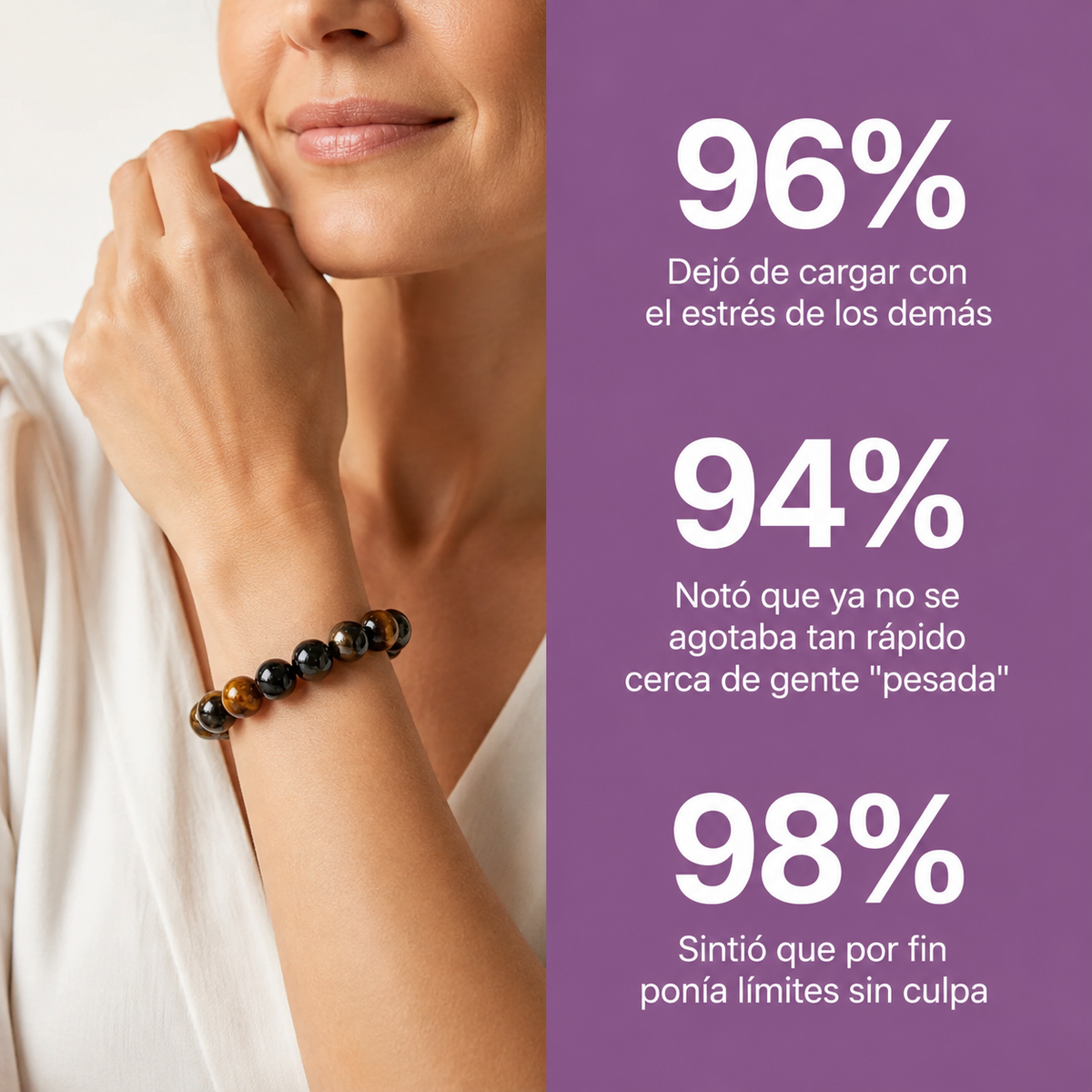 Pulsera  La Protectora - Triple Escudo (3 piedras)