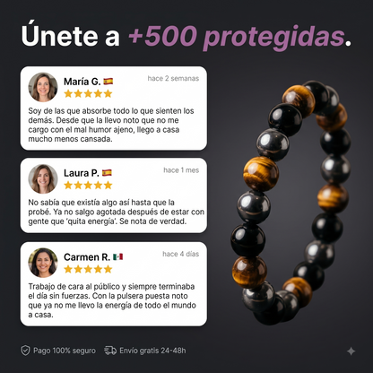 Pulsera  La Protectora - Triple Escudo (3 piedras)