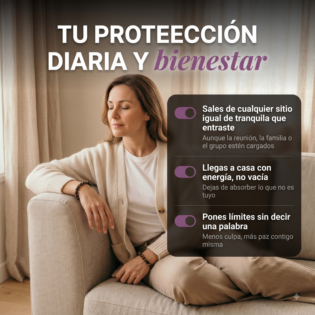 Pulsera  La Protectora - Triple Escudo (3 piedras)