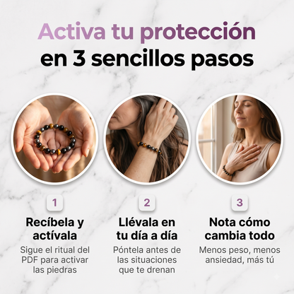 Pulsera  La Protectora - Triple Escudo (3 piedras)